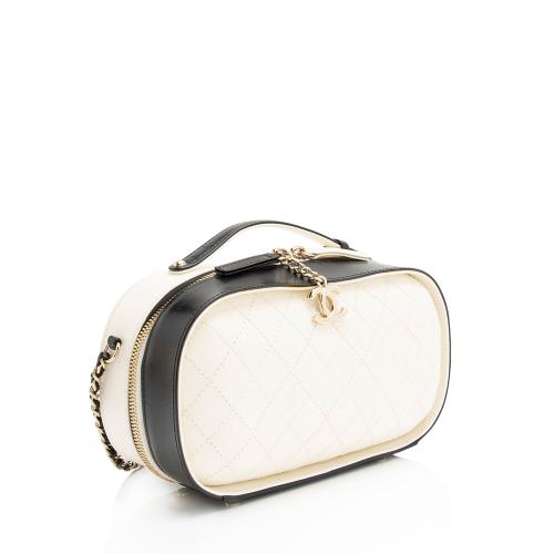 Chanel Crumpled Calfskin Mini Vanity Case Shoulder Bag