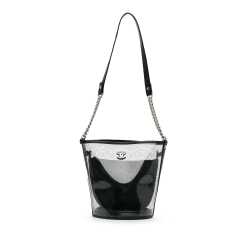 Chanel Crumpled Calfskin PVC Camellia Bucket