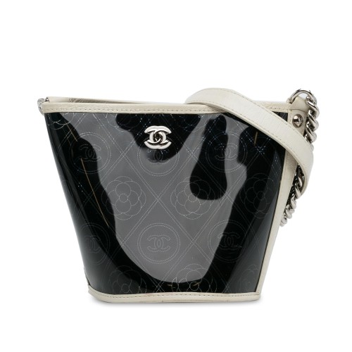 Chanel Crumpled Calfskin PVC Camellia Bucket