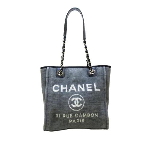 Chanel Deauville Canvas Tote Bag