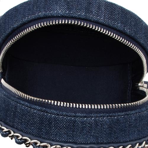 Chanel Denim Round Clutch with Chain