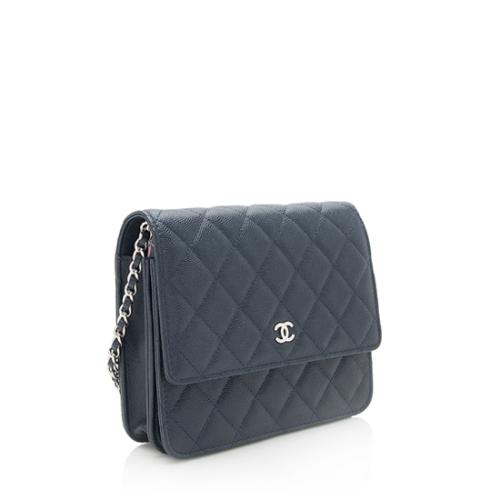 Chanel Caviar Leather Square Wallet on Chain