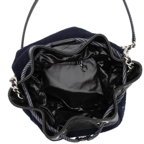 Chanel Embroidered Wool Paris-Hamburg Drawstring Bucket Bag