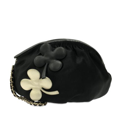 Chanel Four Leaf Clover Satin Clutch