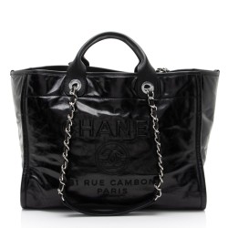 Chanel Glazed Calfskin Deauville Medium Tote