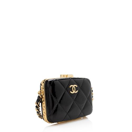 Chanel Glazed Goatskin Small Box with Chain