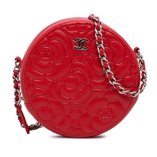 Chanel Goatskin Camellia Round Crossbody