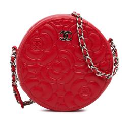 Chanel Goatskin Camellia Round Crossbody