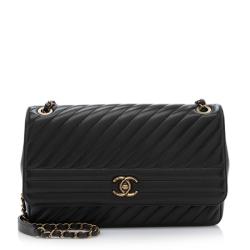 Chanel Goatskin Diagonal Large Flap Bag