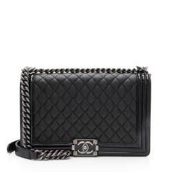 Chanel Goatskin Patent Leather New Medium Boy Bag