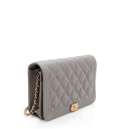 Chanel Grained Calfskin Boy Wallet on Chain