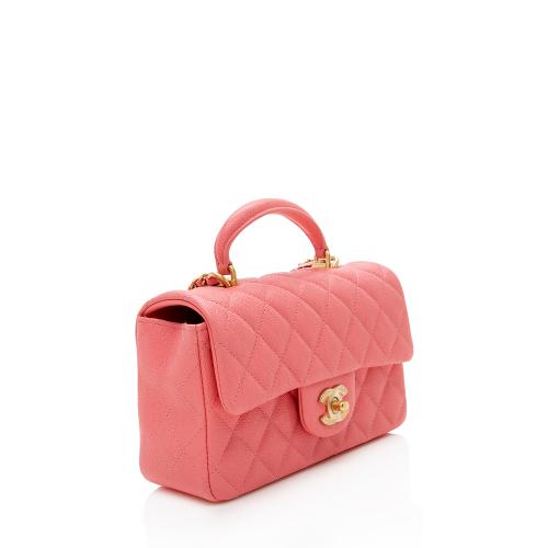 Chanel Grained Calfskin Rectangular Top Handle Mini Flap Bag