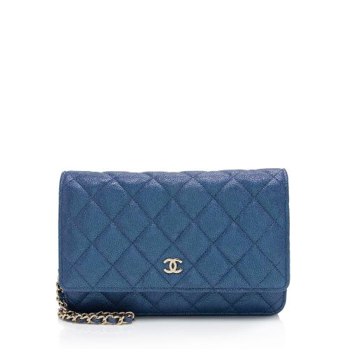 Chanel Iridescent Caviar Leather Classic Wallet on Chain