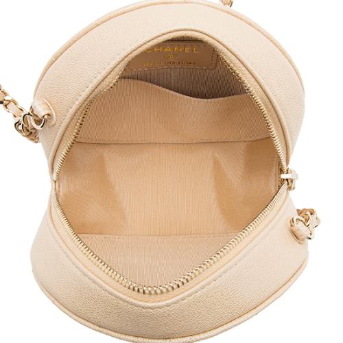 Chanel Iridescent Caviar Leather Round Clutch with Chain