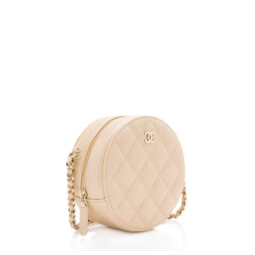 Chanel Iridescent Caviar Leather Round Clutch with Chain Chanel Handbags Bag Borrow or Steal