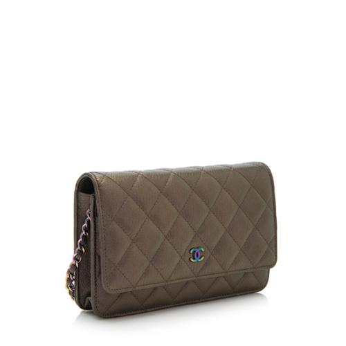 Chanel Iridescent Goatskin Classic Wallet on Chain