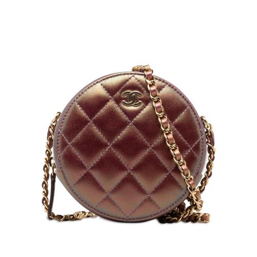 Chanel Iridescent Lambskin Round Crossbody