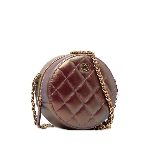 Chanel Iridescent Lambskin Round Crossbody