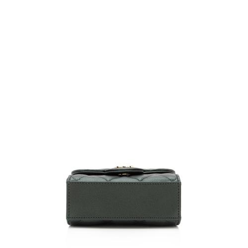 Chanel Iridescent Lambskin Top Handle Flap Mini Clutch with Chain