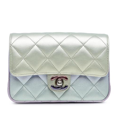 Chanel Iridescent Lambskin Wristlet Clutch Bag