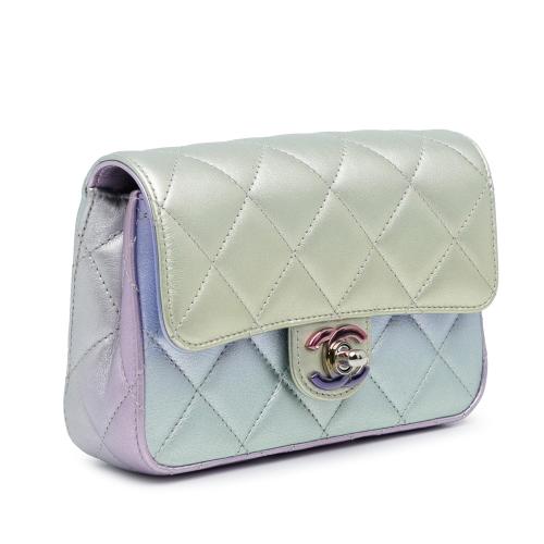 Chanel Iridescent Lambskin Wristlet Clutch Bag