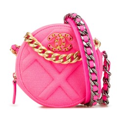 Chanel Jersey 19 Round Clutch on Chain