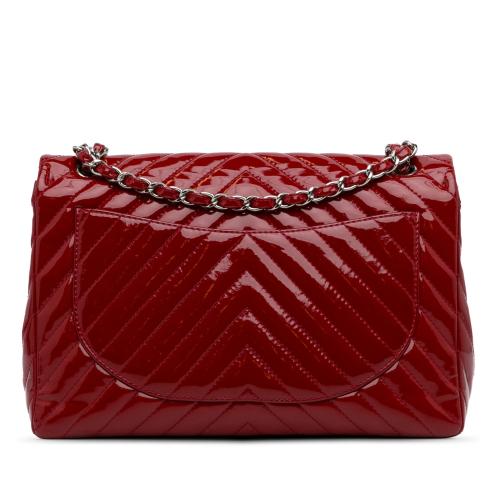 Chanel Jumbo Chevron Patent Single Flap