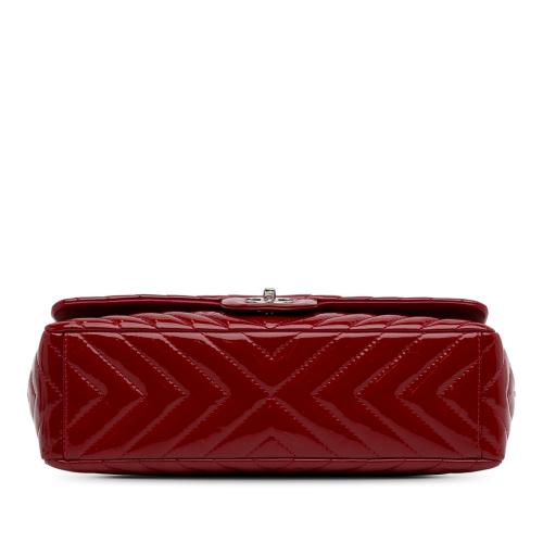 Chanel Jumbo Chevron Patent Single Flap