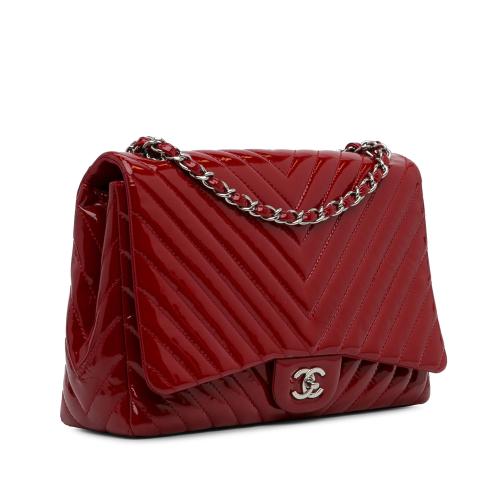 Chanel Jumbo Chevron Patent Single Flap