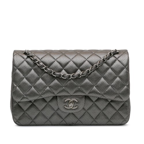 Chanel Jumbo Classic Perforated Lambskin Double Flap