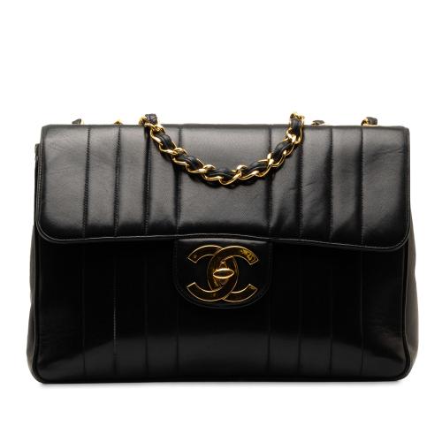 Chanel Jumbo Vertical Quilt Lambskin Single Flap