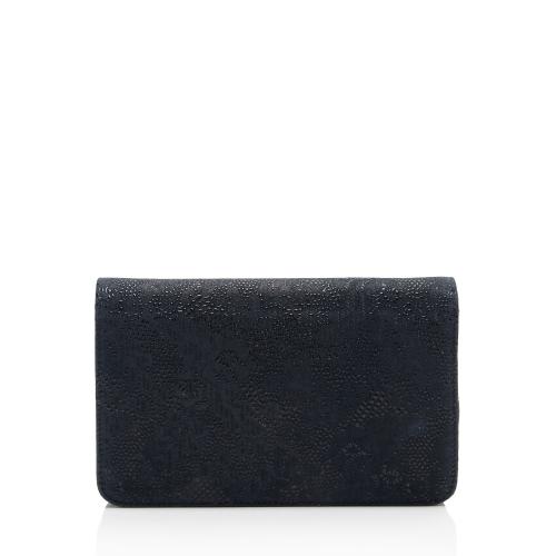 Chanel Lace Embossed Goatskin Classic Wallet on Chain