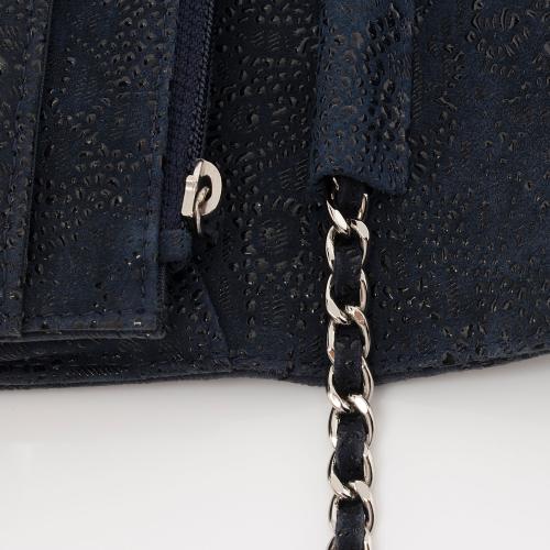 Chanel Lace Embossed Goatskin Classic Wallet on Chain