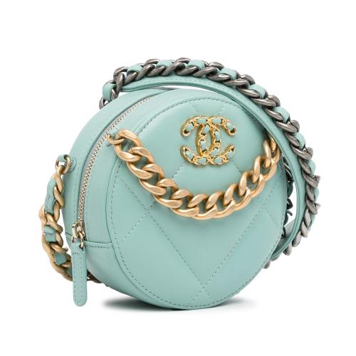 Chanel Lambskin 19 Round Clutch with Chain