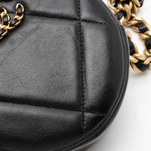 Chanel Lambskin 19 Round Clutch with Chain