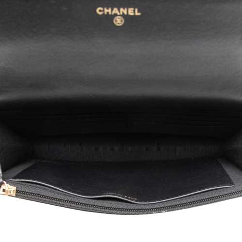 Chanel Lambskin Classic Wallet on Pearl Chain