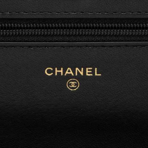 Chanel Lambskin Classic Wallet on Pearl Chain