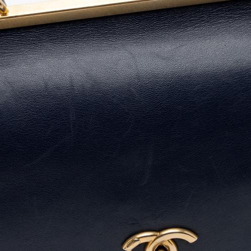 Chanel Lambskin Coco Lux Top Handle Flap Bag