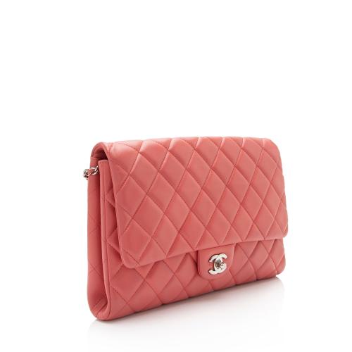 Chanel Lambskin Flap Clutch on Chain