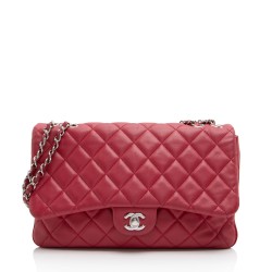 Chanel Lambskin Jumbo Chanel 3 Accordion Flap Bag