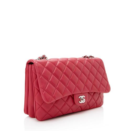 Chanel Lambskin Jumbo Chanel 3 Accordion Flap Bag