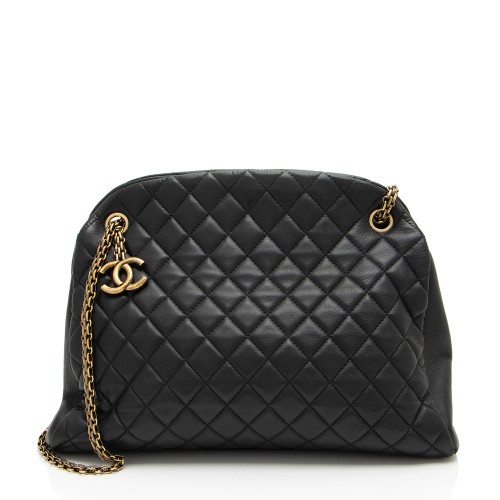 Chanel Lambskin Just Mademoiselle Large Bowler Bag