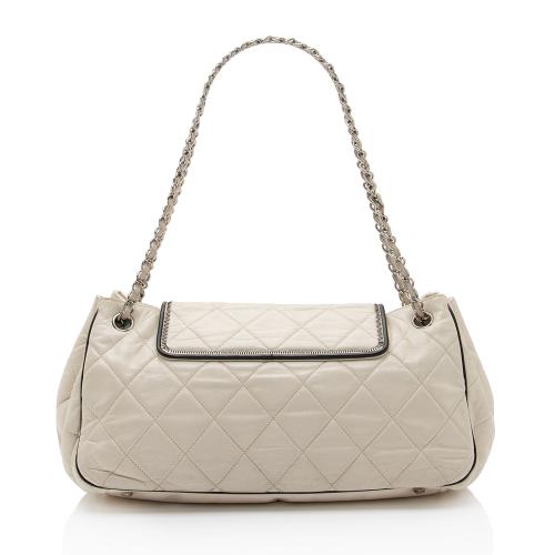 Chanel Lambskin Mademoiselle Lock East West Accordion Shoulder Bag