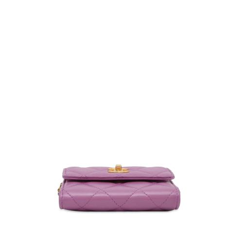 Chanel Lambskin Mini Pearl Crush Wallet with Chain