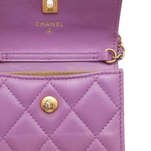 Chanel Lambskin Mini Pearl Crush Wallet with Chain