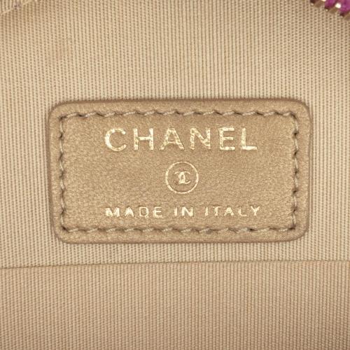 Chanel Lambskin Pearl Crush Round Clutch with Chain