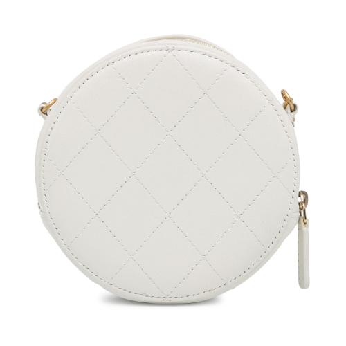 Chanel Lambskin Pearl Round Clutch with Chain