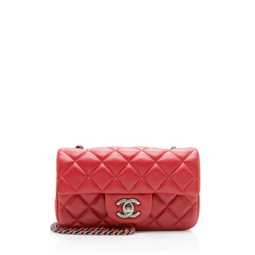 Chanel Lambskin Rectangular Extra Mini Flap Bag