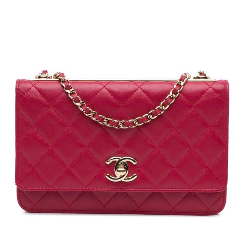 Chanel Lambskin Trendy CC Wallet On Chain