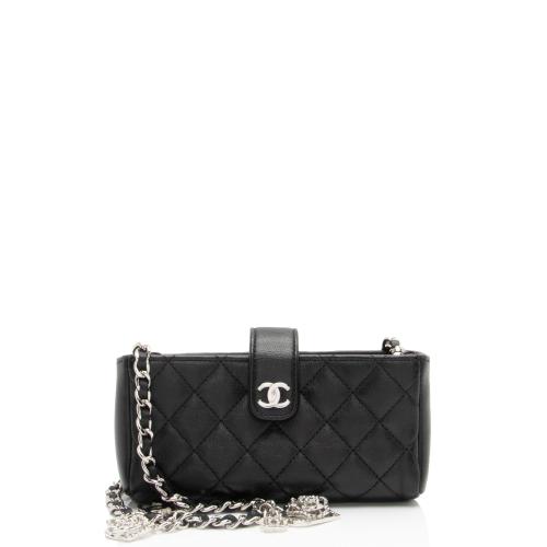 Chanel Lambskin Valentine Charms Mini Phone Holder Crossbody